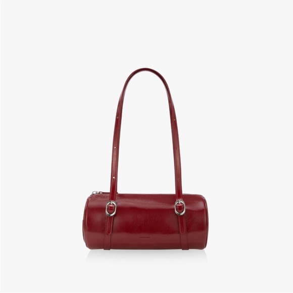FIND KAPOOR Burgundy Pillow Bag, Small Shoulder Boston Bag, Long Shoulder Straps - Picture 1 of 10